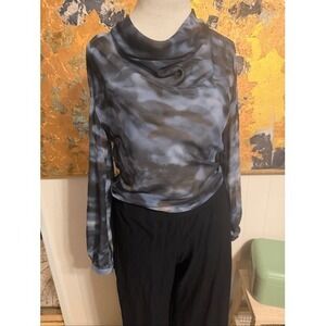 NWT Lumina Tie Dye Look Art to Wear Sheer Top Made in Italy S